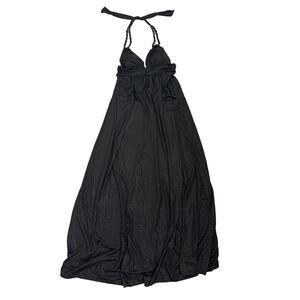 COOGI Black Logo Embossed Halter Maxi Dress Size Women's Small